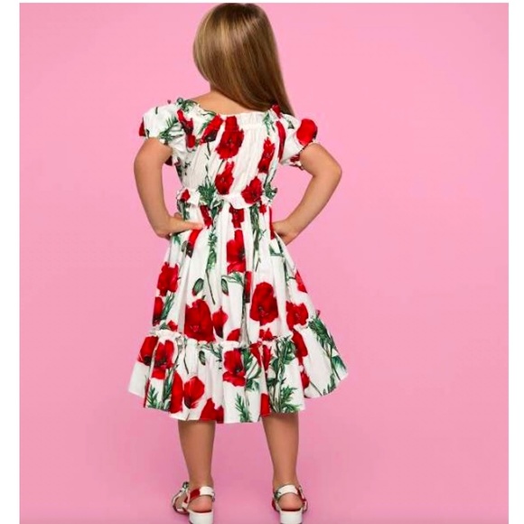 Dolce & Gabbana Kids Poppy Print Dress Size 11Years NEW - Picture 1 of 12
